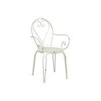 fauteuil de jardin aubry gaspard - fauteuil en métal blanc blanc antique