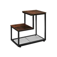 table d'appoint tectake table d'appoint halifax 60,5x35,5x60,5cm - bois foncé industriel, rustique