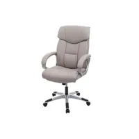 fauteuil de bureau mendler chaise de bureau hwc-a71, siège de direction pivotant, simili cuir taupe-gris