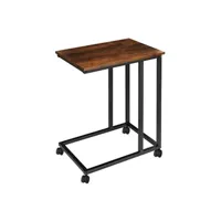 table d'appoint tectake table d'appoint luton 48x35x70cm - bois foncé industriel, rustique
