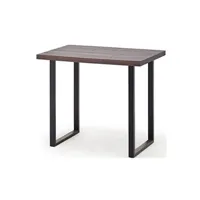 table haute pegane table haute en chene tanner et metal laque anthracite - longueur 120 x hauteur 107 x profondeur 80 cm --