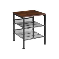table d'appoint tectake table d'appoint lincoln 40,5x40x50,5cm - bois foncé industriel, rustique