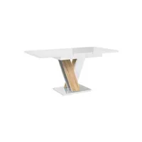 table à manger habitat et jardin table repas extensible masiv - 120/160 x 80 x 75 cm - blanc brillant/sonoma