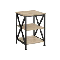 table d'appoint tectake table d'appoint nottingham 40,5x40,5x60,5cm - bois clair industriel, chêne sonoma