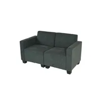 canapé droit mendler canapé modulaire 2 places couch lyon, tissu/textile gris anthracite
