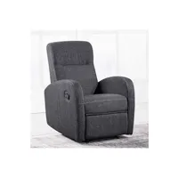 fauteuil de relaxation pegane fauteuil relax en tissu coloris gris anthracite - largeur 70 x profondeur 77 cm