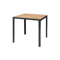 table de cuisine bolero table carrée - acier & acacia - 800 mm -