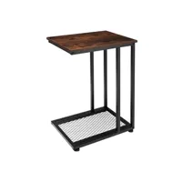 table d'appoint tectake table d'appoint eton 48x35x66cm - bois foncé industriel, rustique