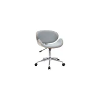 fauteuil de bureau miliboo chaise de bureau design gris et bois clair walnut