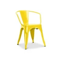 chaise generique chaise bistrot metalix avec accoudoirs nouvelle édition - métal jaune