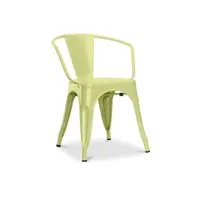 chaise generique chaise bistrot metalix avec accoudoirs nouvelle édition - métal jaune pâle