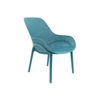 fauteuil de jardin the home deco factory - fauteuil de jardin en polypropylène malibu bleu