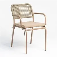 chaise sklum pack 4 chaises de jardin empilables arhiza brun moka