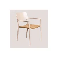 chaise sklum lot de 2 chaises de jardin empilables en aluminium amadeu brun moka