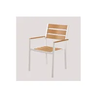 chaise de jardin sklum chaise de jardin empilable avec accoudoirs saura blanc