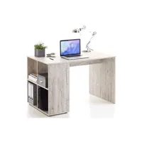 bureau droit fmd bureau avec étagères latérales 117x73x75 cm chêne sable