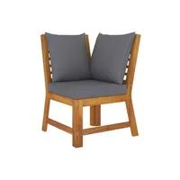 ensemble table et chaises vidaxl canapé d'angle sectionnel avec coussin gris foncé bois d'acacia