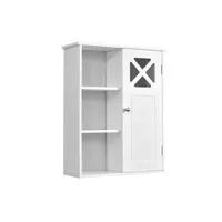 armoire giantex armoire à pharmacie blanc 48,5 x 18 x 61 cm pour salle de bains avec étagères de réglables