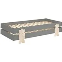 lit enfant vipack 2 lits modulo puzzle gris empilables 90x200 l 203,6 x lg 93,8 x h 27,5 cm