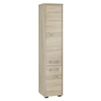 meuble de salle de bain hucoco frank - armoire colonne de salle de bain design 140x30x30 cm - sonoma
