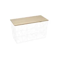 table d'appoint the home deco factory - table d'appoint pliable filaire plateau en bois blanc
