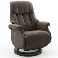 fauteuil de relaxation pegane fauteuil relax rotatif en cuir marron - l.77 x h.111 x p.86 cm --