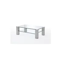 table basse pegane table basse plateau en verre - l65 x h38 x p65 cm --