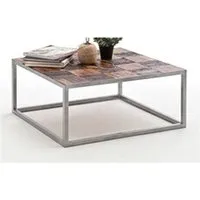 table basse pegane table basse en bois avec pietement en metal laque argent - l80 x h35 x p60 cm --