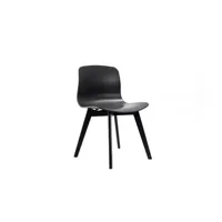 chaise loungitude lot de 2 chaises design loly avec pieds en bois teinté - noir