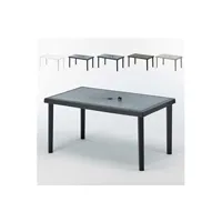 table de jardin grand soleil - table en polyrotin rectangulaire 150x90 grand soleil boheme, couleur: noir