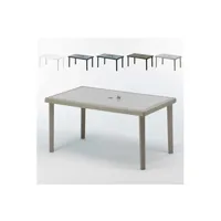 table de jardin grand soleil - table en polyrotin rectangulaire 150x90 grand soleil boheme, couleur: beige