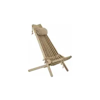chaise longue - transat ecofurn - chilienne en bois ecochair (coussin offert) frêne