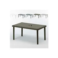 table haute grand soleil - table en polyrotin rectangulaire 150x90 grand soleil boheme, couleur: marron