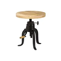 table d'appoint vidaxl table d'appoint 45x (45-62) cm bois de manguier massif et fonte
