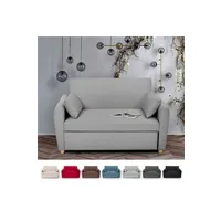lit gigogne generique modus sofà - canapé-lit gigogne 2 places, design moderne en tissu porto rico, couleur: gris
