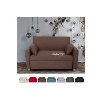 lit gigogne generique modus sofà - canapé-lit gigogne 2 places, design moderne en tissu porto rico, couleur: marron
