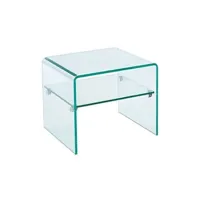 table de chevet vente-unique table de chevet - 1 niche - verre trempé - stileos