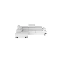 canapé d'angle vente-unique canapé d'angle convertible en simili damien ii - blanc - angle gauche