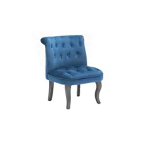 fauteuil de salon vente-unique fauteuil crapaud melosia - velours bleu nuit