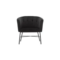 fauteuil de salon vente-unique fauteuil cabriolet en velours fakart - noir