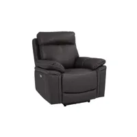 fauteuil de relaxation vente-unique fauteuil relax électrique en cuir isiris - marron