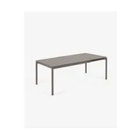 table de jardin pegane table de jardin extensible coloris marron mat en aluminium - longueur 140 / 200 x profondeur 90 x hauteur 75 cm - marque