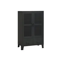 armoire de bureau vidaxl coffre de rangement industriel noir 70x40x115 cm métal