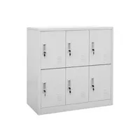 armoire de bureau vidaxl armoires à casiers 5 pcs gris clair 90x45x92,5 cm acier