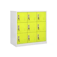 armoire de bureau vidaxl armoires à casiers 2 pcs gris clair et vert 90x45x92,5 cm acier