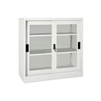 armoire de bureau vidaxl armoire à portes coulissantes gris clair 90x40x90 cm acier