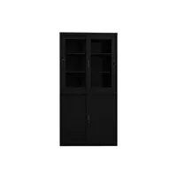 armoire de bureau vidaxl armoire de bureau avec porte coulissante noir 90x40x180cm acier