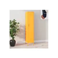 armoire de bureau vidaxl armoire à casiers jaune moutarde 35x46x180 cm acier