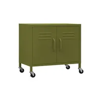 armoire de bureau vidaxl armoire de rangement vert olive 60x35x56 cm acier