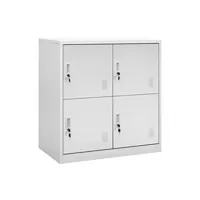 armoire de bureau vidaxl armoires à casiers 2 pcs gris clair 90x45x92,5 cm acier